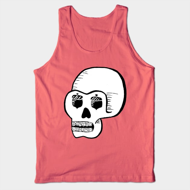 Bistro Vonish Skull - outlined Tank Top by Bistro Vonish